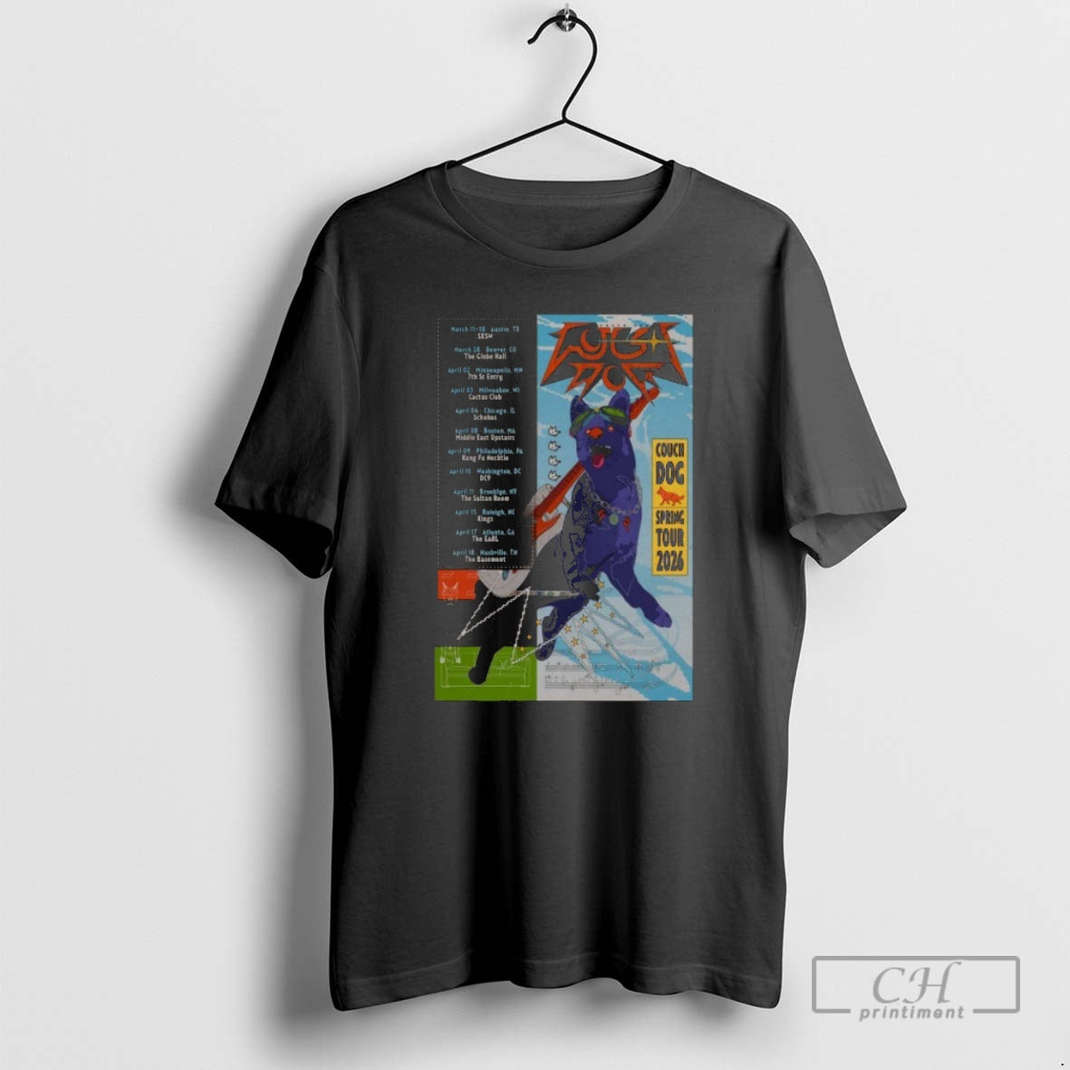Premium Couch Dog Spring Tour 2026 Dates Sweater - Adult & Kids T-Shirts, Sweatshirts & Hoodies apparel design preview 1