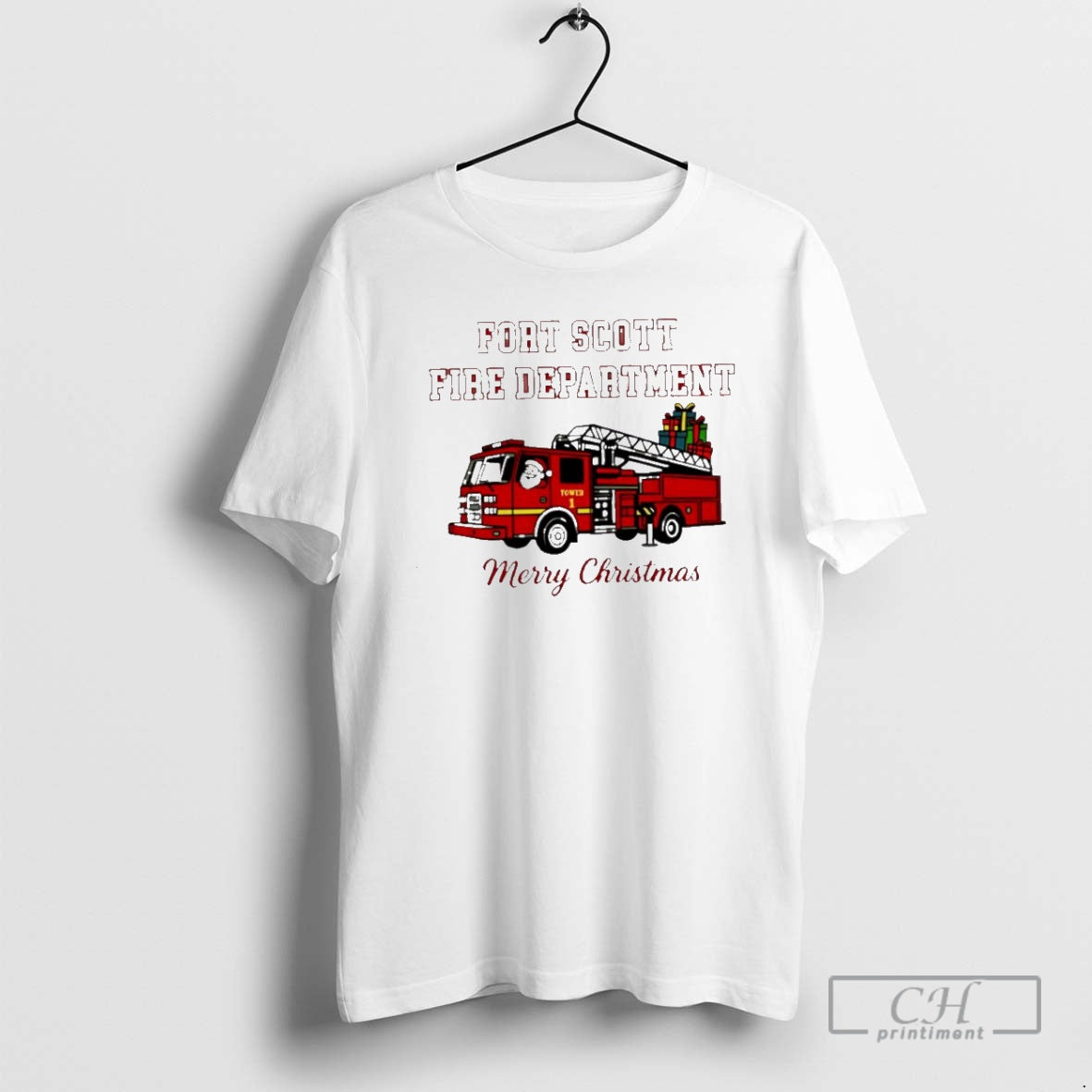 Premium Fort Scott Fire Department Merry Christmas - Adult & Kids T-Shirts, Sweatshirts & Hoodies apparel design preview 1