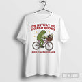 Premium Frog Riding Bicycle On Way To Hoard Books And - Adult & Kids T-Shirts, Sweatshirts & Hoodies apparel design preview 1