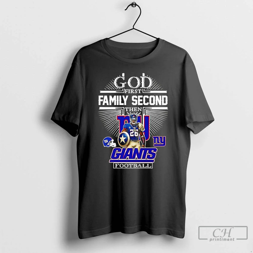 Premium God First Family Second Then New York Giants - Adult & Kids T-Shirts, Sweatshirts & Hoodies apparel design preview 1