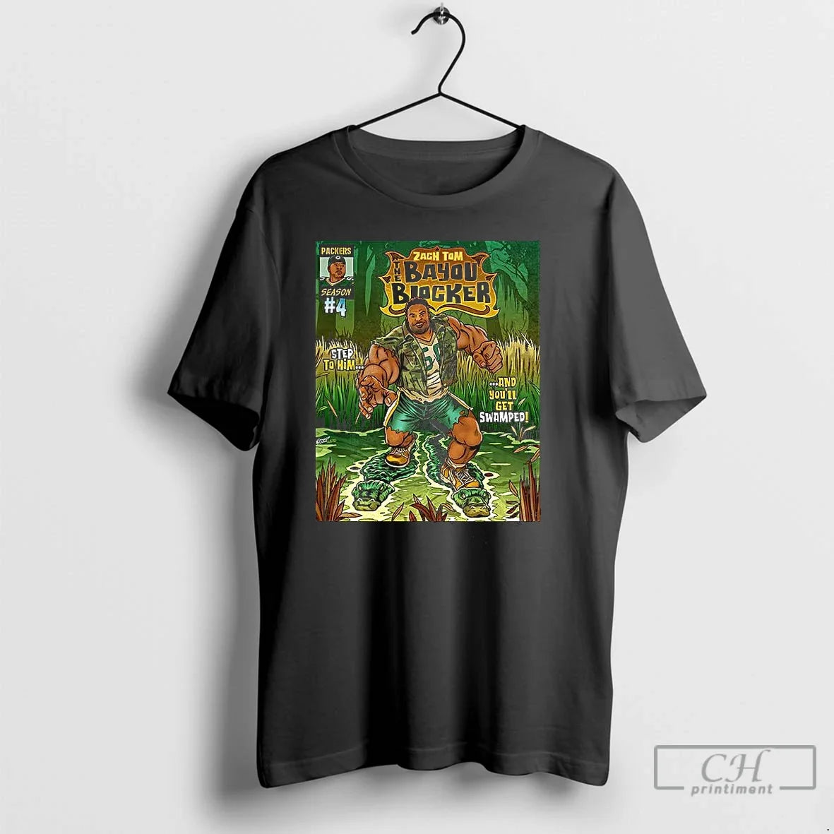 Premium Green Bay Packers Zach Tom The Bayou - Adult & Kids T-Shirts, Sweatshirts & Hoodies apparel design preview 1