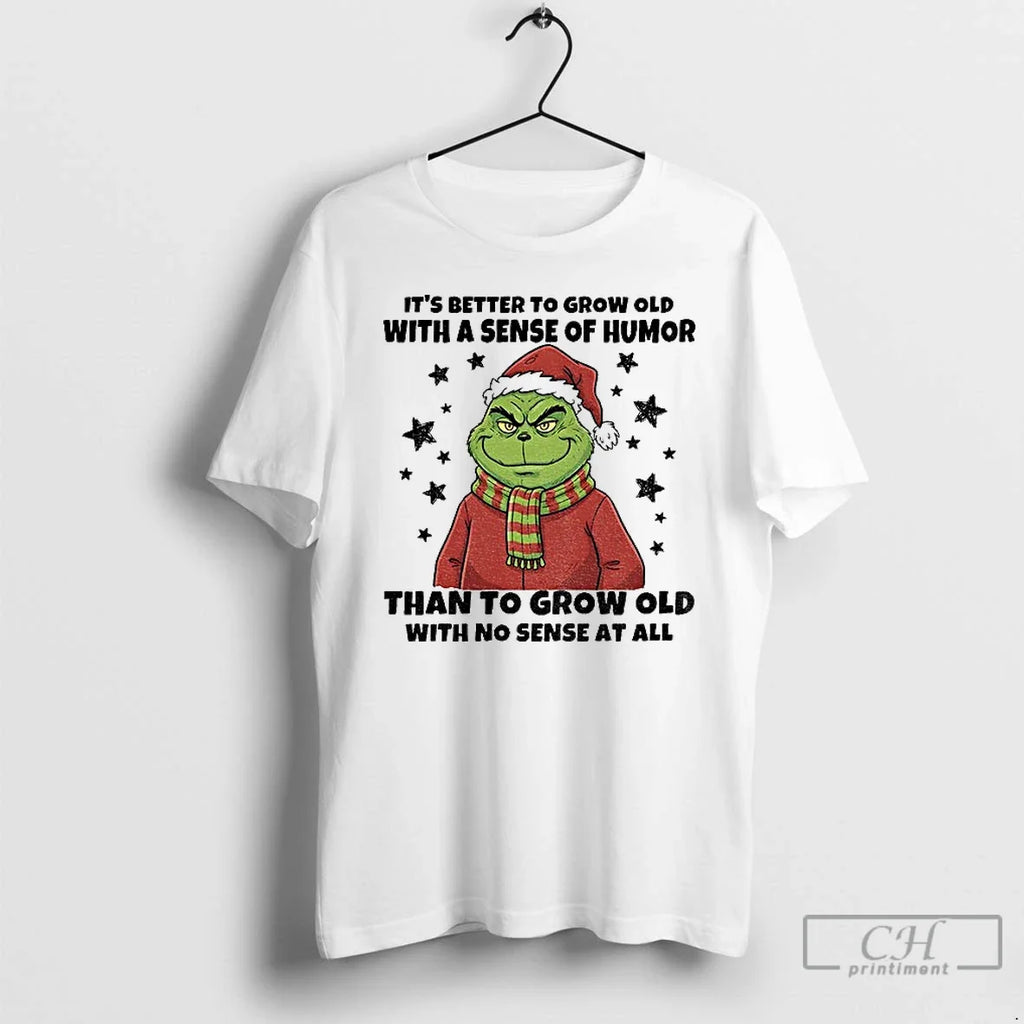 Premium Grinch Santa Hat Its Better To Grow Old With - Adult & Kids T-Shirts, Sweatshirts & Hoodies apparel design preview 1
