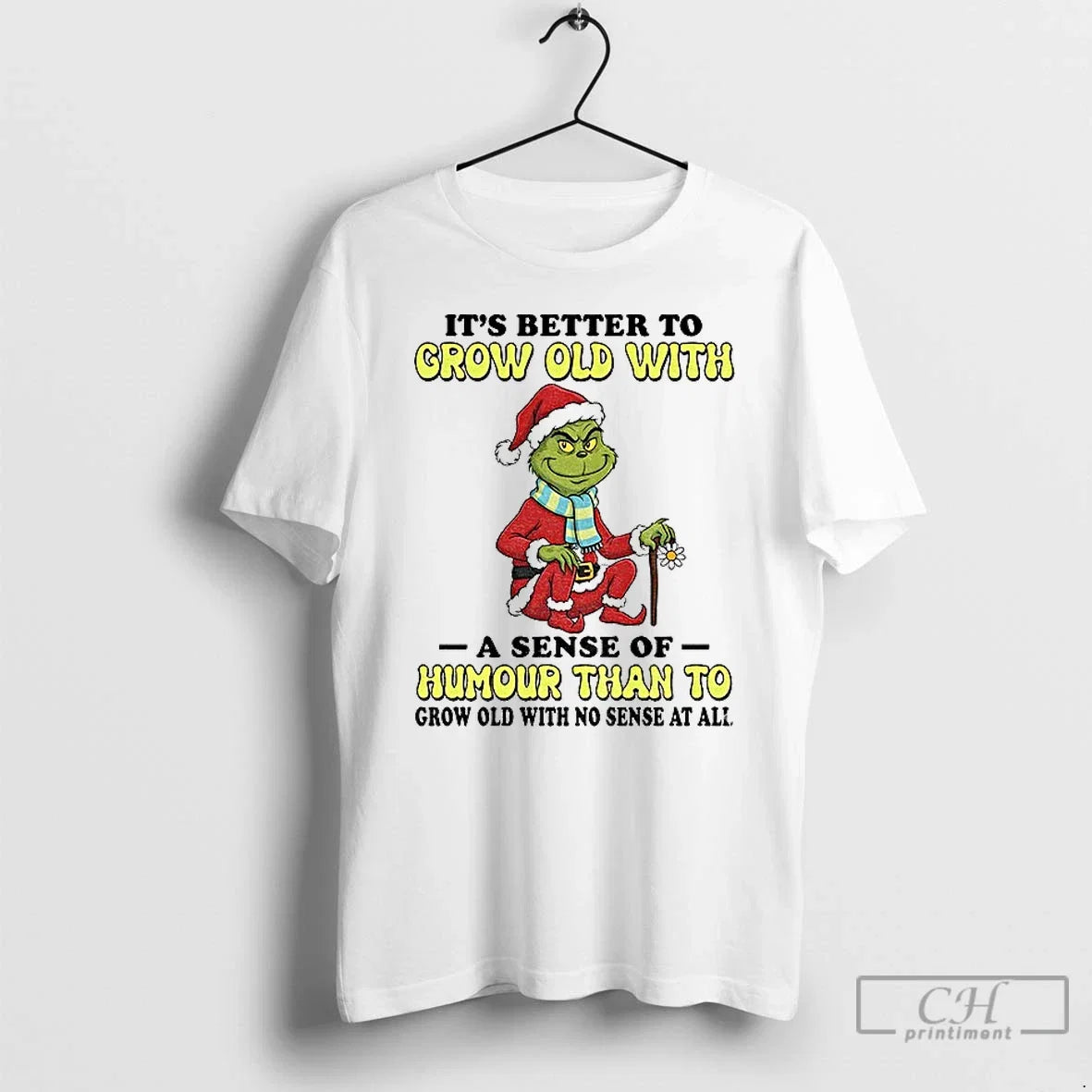 Premium Grinch Santa Hat Its Better To Grow Old With - Adult & Kids T-Shirts, Sweatshirts & Hoodies apparel design preview 1