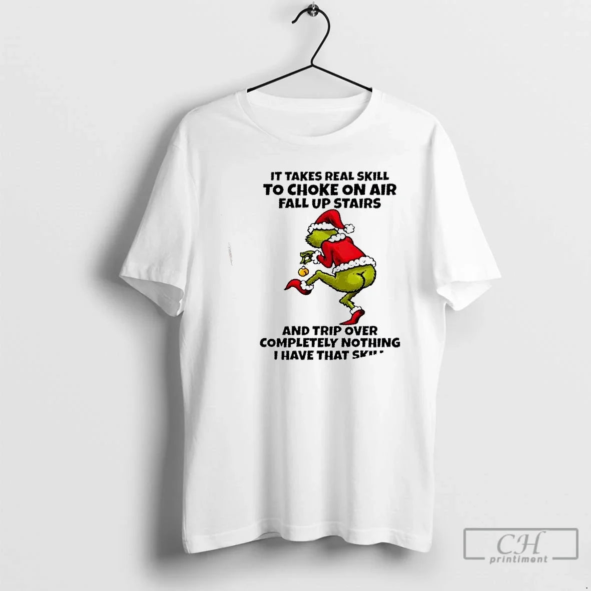 Premium Grinch It Takes Real Skill To Choke On Air - Adult & Kids T-Shirts, Sweatshirts & Hoodies apparel design preview 1