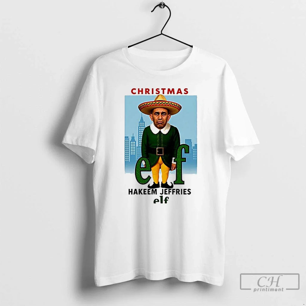 Premium Hakeem Jeffries Elf Christmas - Adult & Kids T-Shirts, Sweatshirts & Hoodies apparel design preview 1