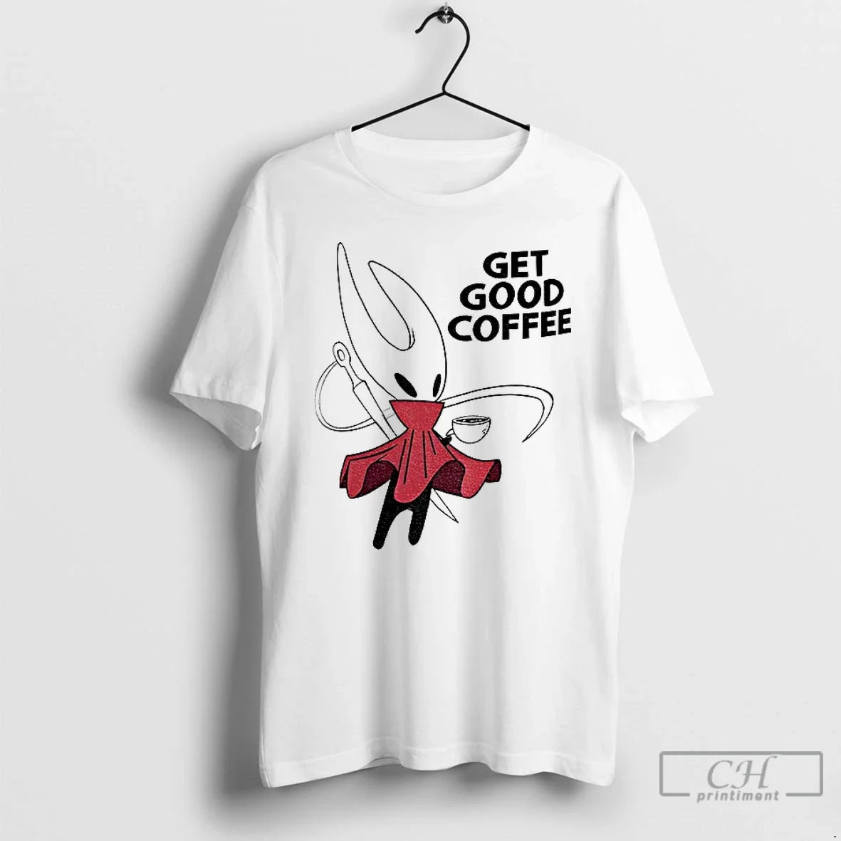 Premium Hollow Knight Silksong Hornet Get Good Coffee - Adult & Kids T-Shirts, Sweatshirts & Hoodies apparel design preview 1