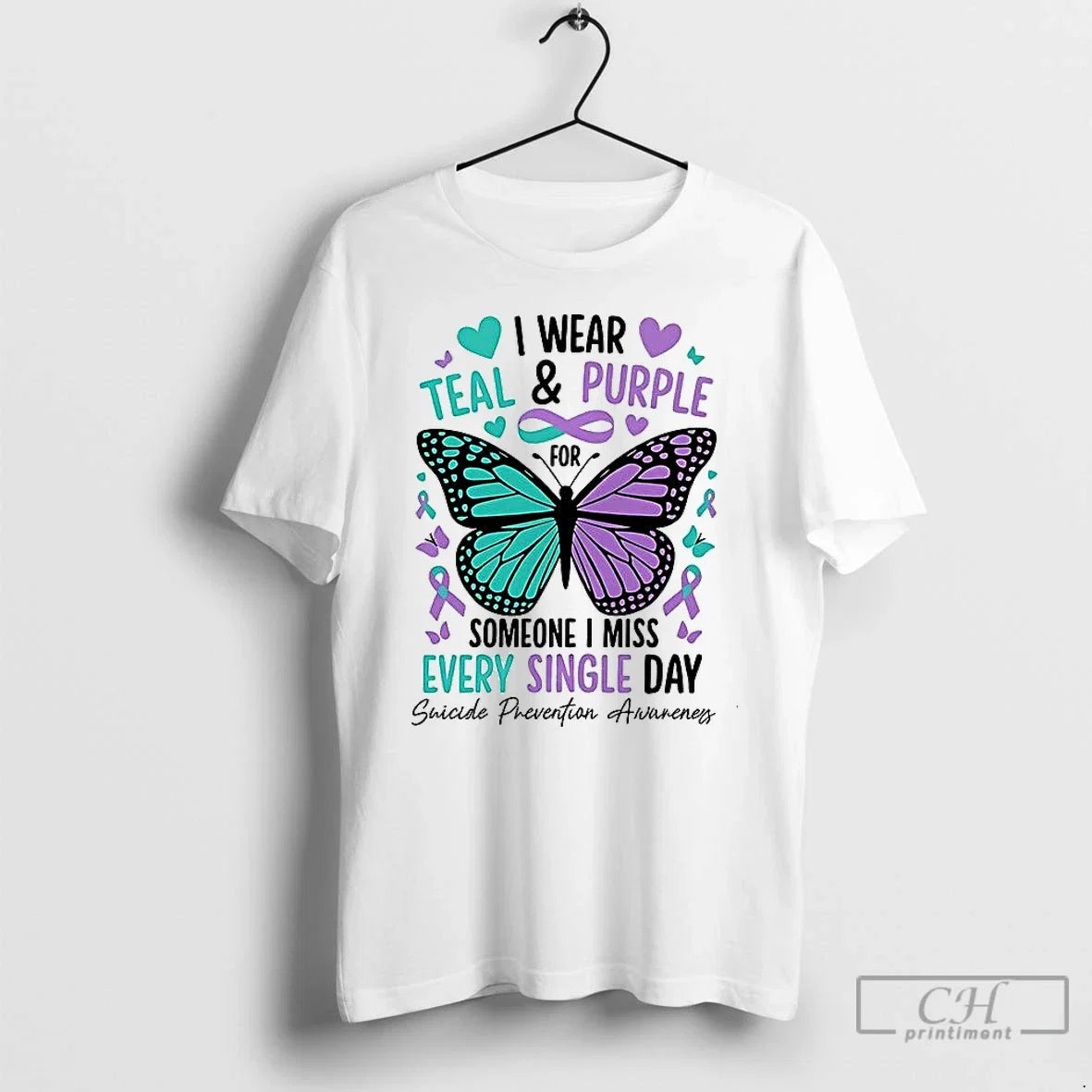 Premium I Wear Teal And Purple For Someone Miss Every - Adult & Kids T-Shirts, Sweatshirts & Hoodies apparel design preview 1