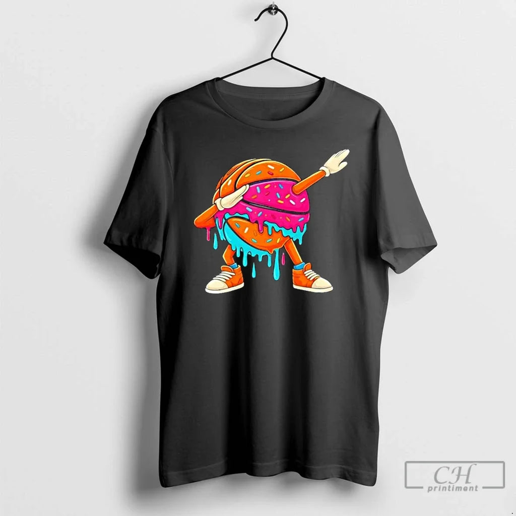Premium Ice Cream Drip Basketball Dabbing - Adult & Kids T-Shirts, Sweatshirts & Hoodies apparel design preview 1