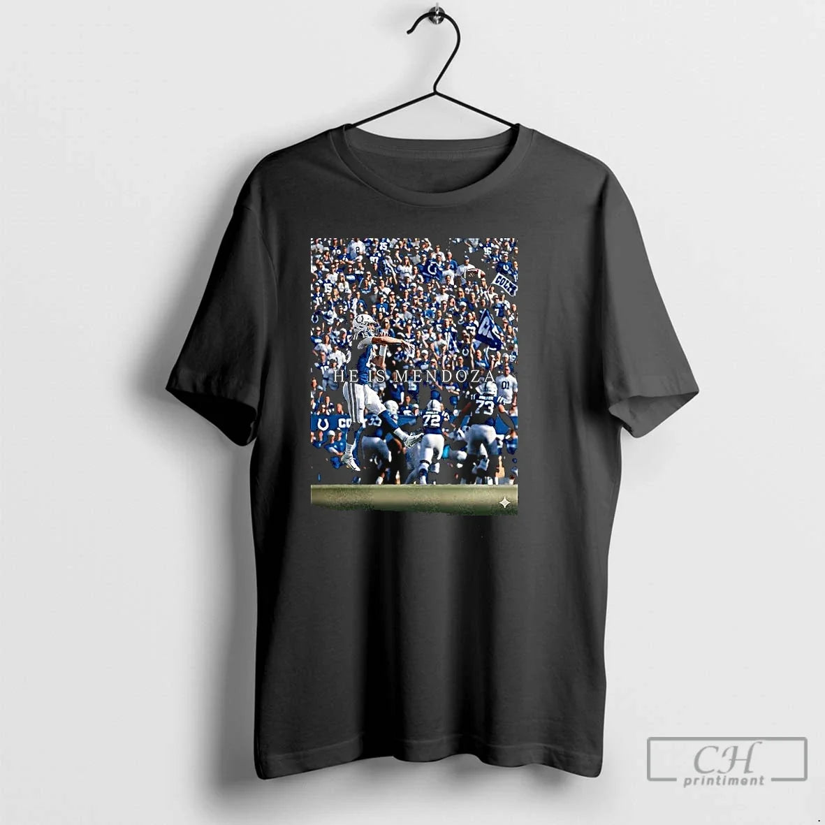 Premium Indianapolis Colts He Is Mendoza - Adult & Kids T-Shirts, Sweatshirts & Hoodies apparel design preview 1