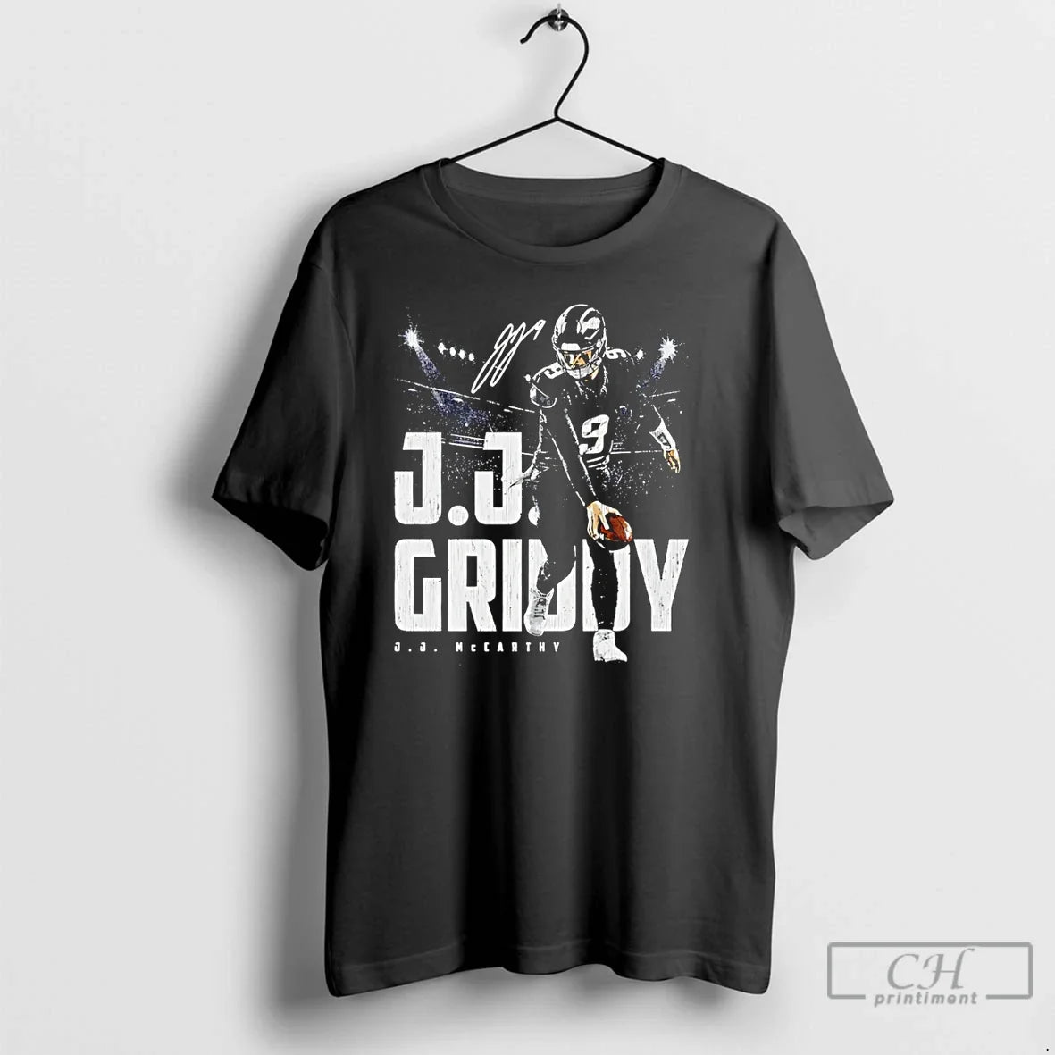 Premium J Mccarthy Minnesota Vikings Griddy Signature - Adult & Kids T-Shirts, Sweatshirts & Hoodies apparel design preview 1