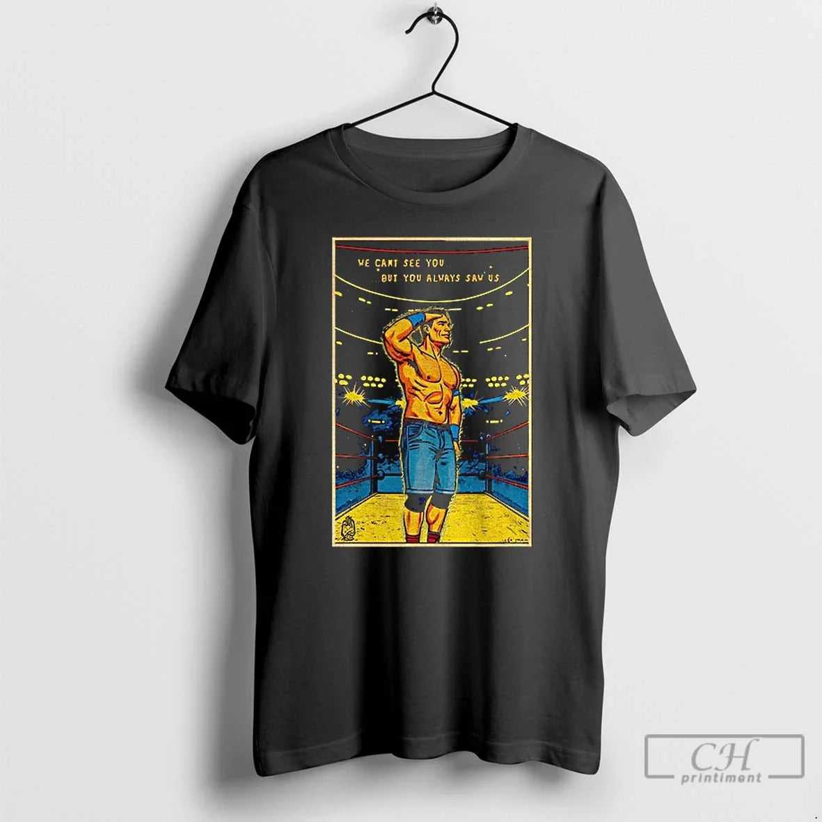 Premium John Cena Retirement We Can See You But - Adult & Kids T-Shirts, Sweatshirts & Hoodies apparel design preview 1