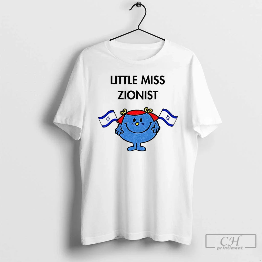 Premium Little Miss Holding Jewish Flag Zionist - Adult & Kids T-Shirts, Sweatshirts & Hoodies apparel design preview 1