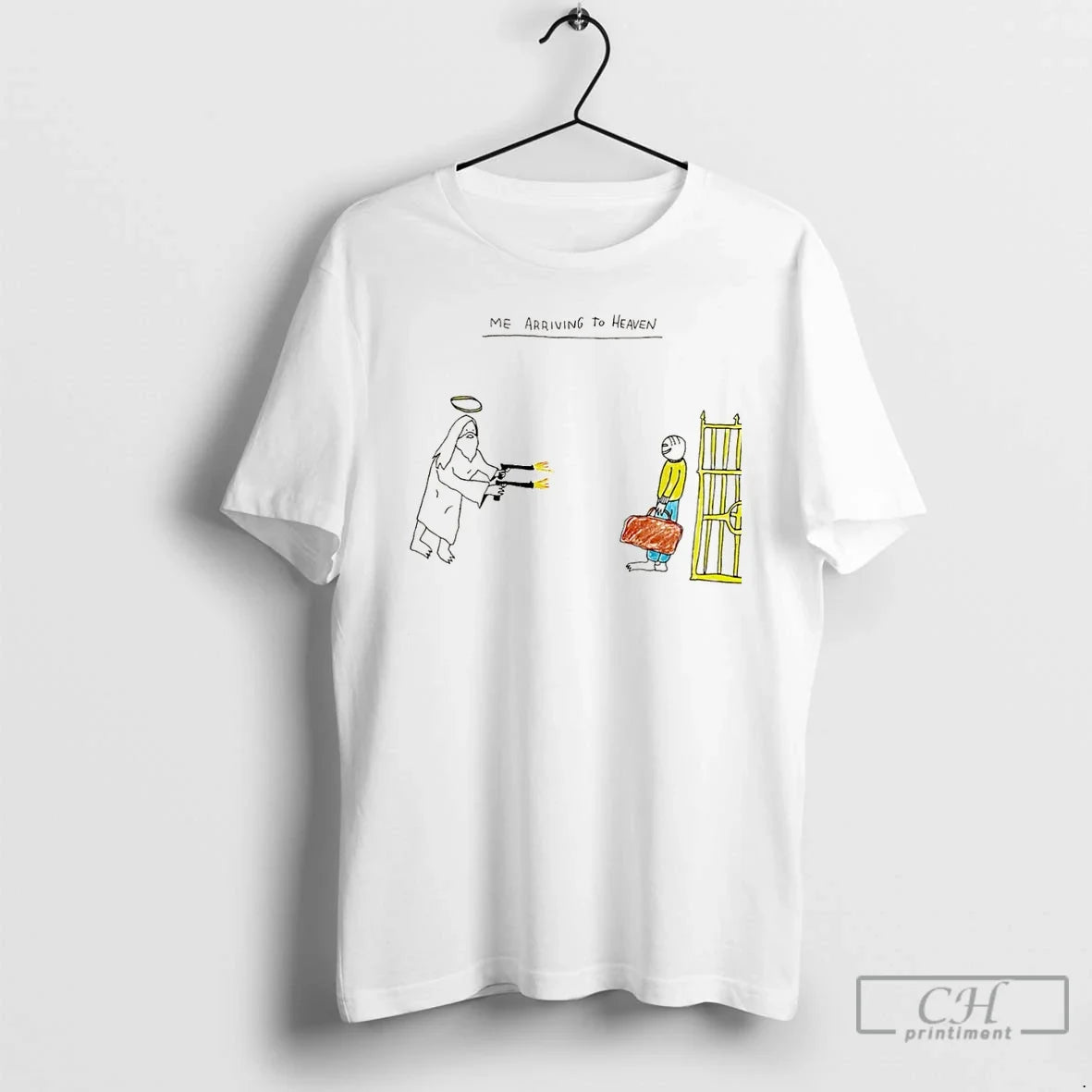 Premium Me Arriving To Heaven Paint Christmas - Adult & Kids T-Shirts, Sweatshirts & Hoodies apparel design preview 1