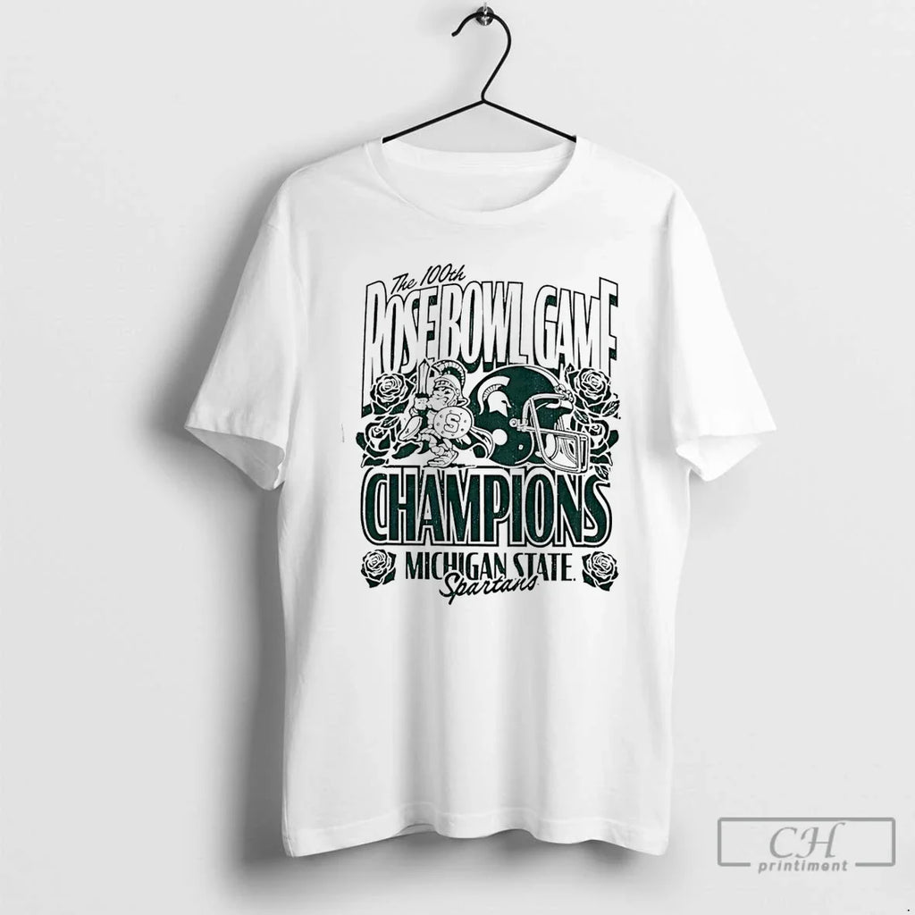 Premium Michigan State Spartans 2014 Rose Bowl 100th - Adult & Kids T-Shirts, Sweatshirts & Hoodies apparel design preview 1
