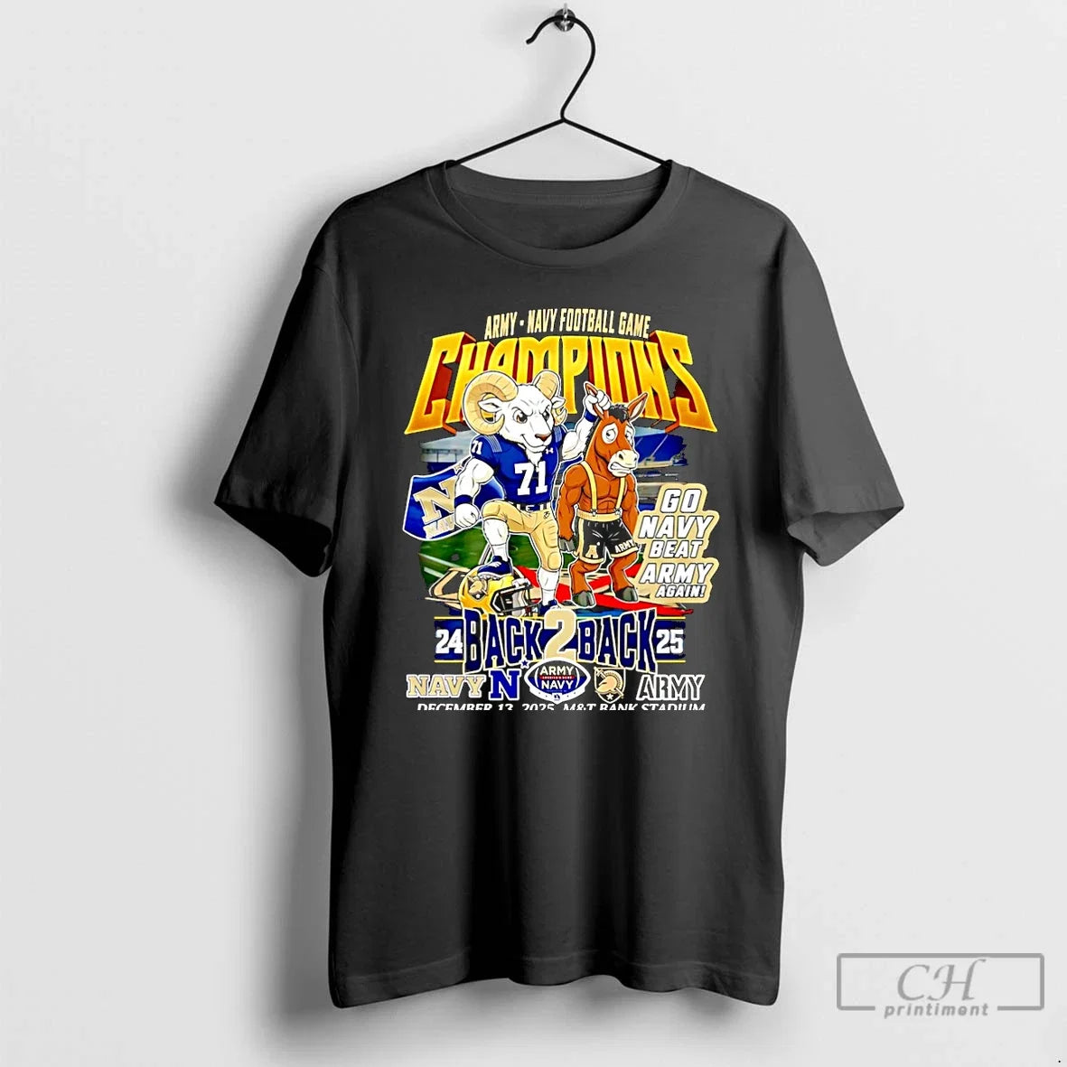 Premium Navy Midshipmen 2025 Army Football Game - Adult & Kids T-Shirts, Sweatshirts & Hoodies apparel design preview 1