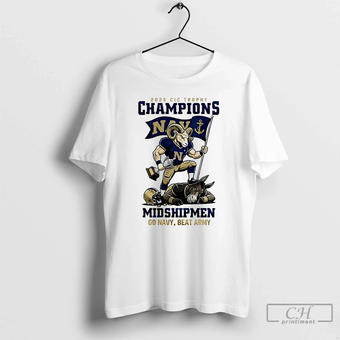 Premium Navy Midshipmen 2025 Cic Trophy Champions Go - Adult & Kids T-Shirts, Sweatshirts & Hoodies apparel design preview 1