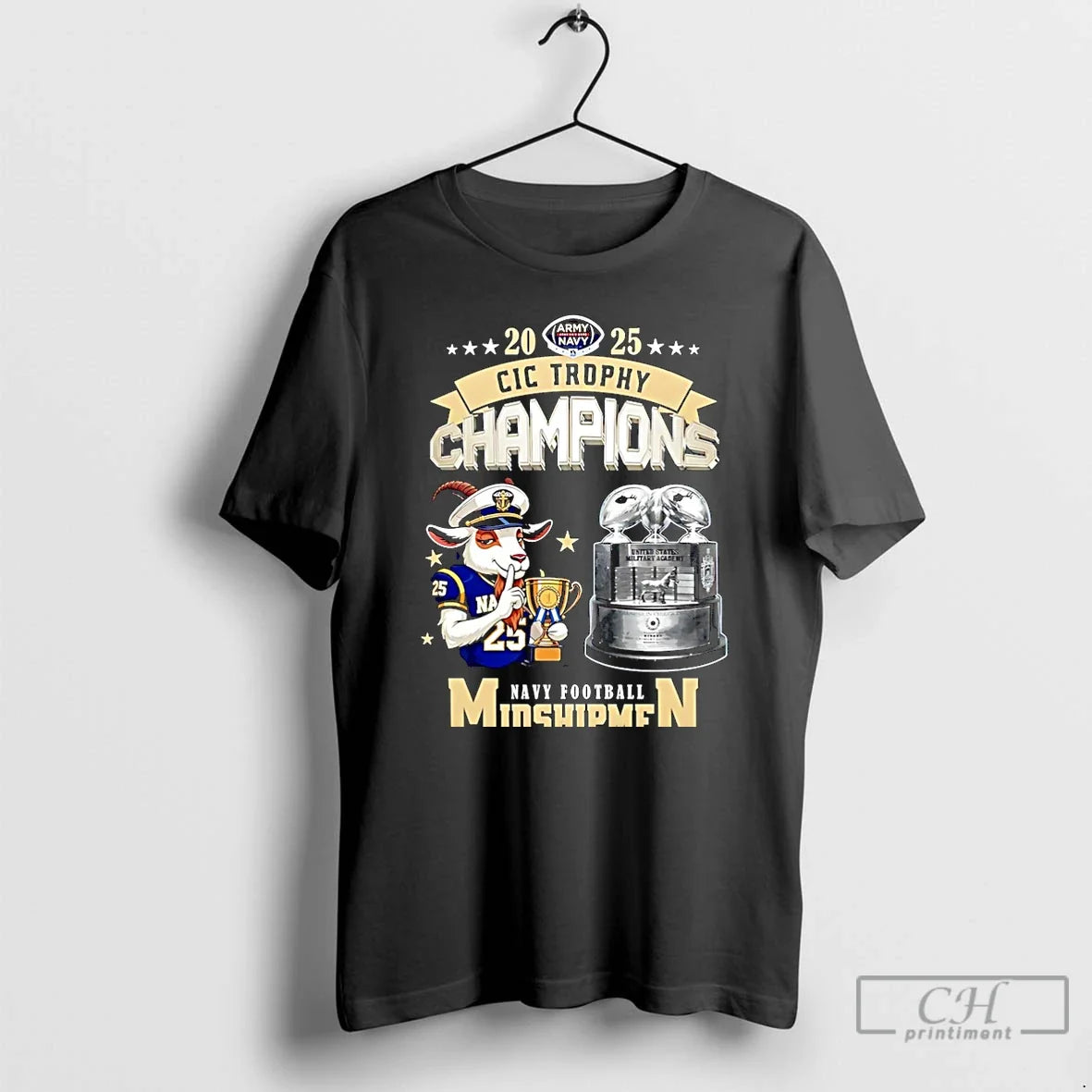 Premium Navy Midshipmen Football 2025 Cic Trophy - Adult & Kids T-Shirts, Sweatshirts & Hoodies apparel design preview 1