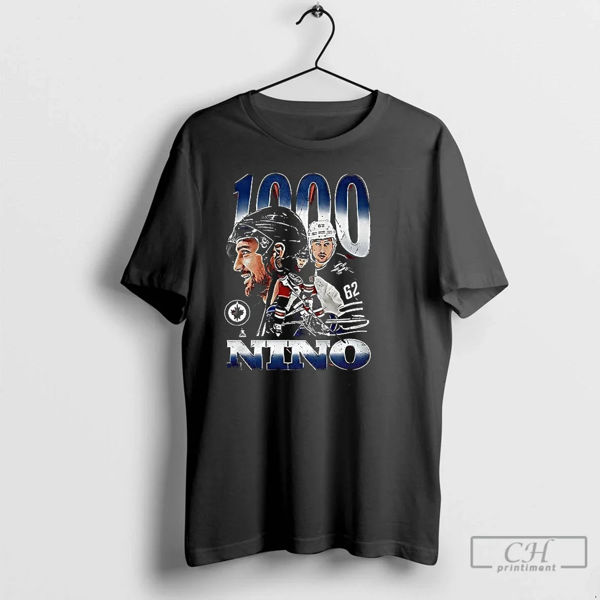 Premium Nino Niederreiter 1000 Games Graphic - Adult & Kids T-Shirts, Sweatshirts & Hoodies apparel design preview 1
