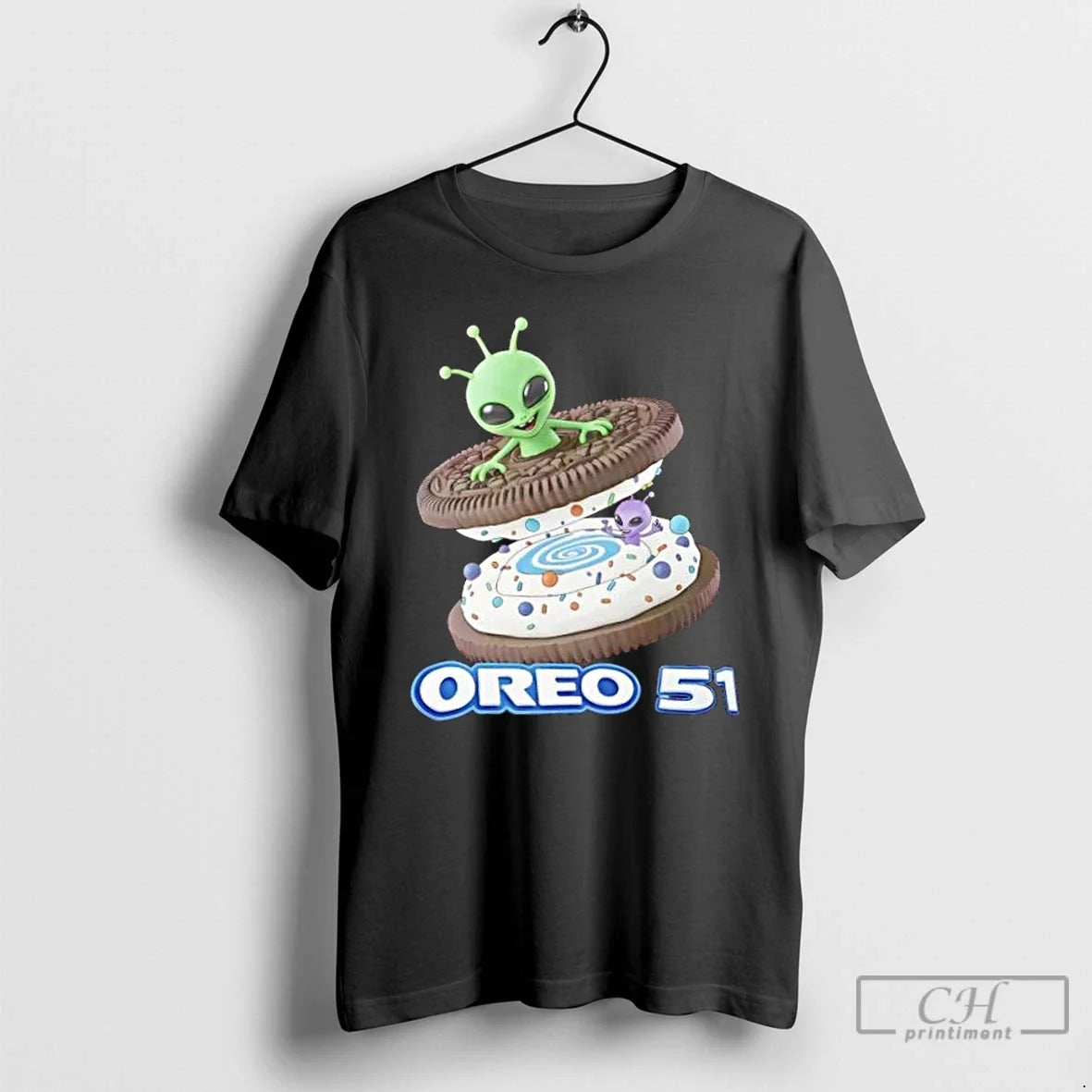 Premium Oreo 51 Alien Cookie Area And Ufo Fan - Adult & Kids T-Shirts, Sweatshirts & Hoodies apparel design preview 1
