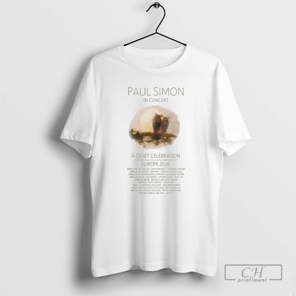 Premium Paul Simon A Quiet Celebration Europe 2026 - Adult & Kids T-Shirts, Sweatshirts & Hoodies apparel design preview 1