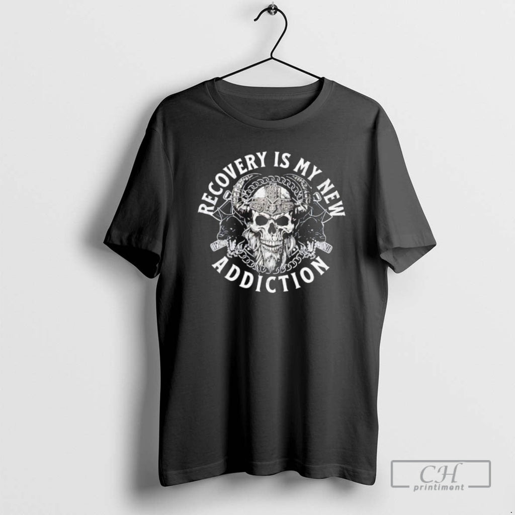Premium Recovery Is My New Addiction Skull Sweater - Adult & Kids T-Shirts, Sweatshirts & Hoodies apparel design preview 1