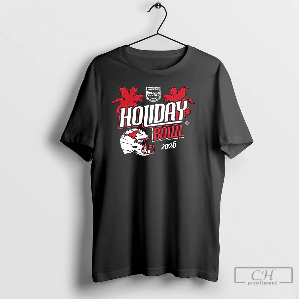 Premium Smu Mustangs 2025 Holiday Bowl Helmet - Adult & Kids T-Shirts, Sweatshirts & Hoodies apparel design preview 1