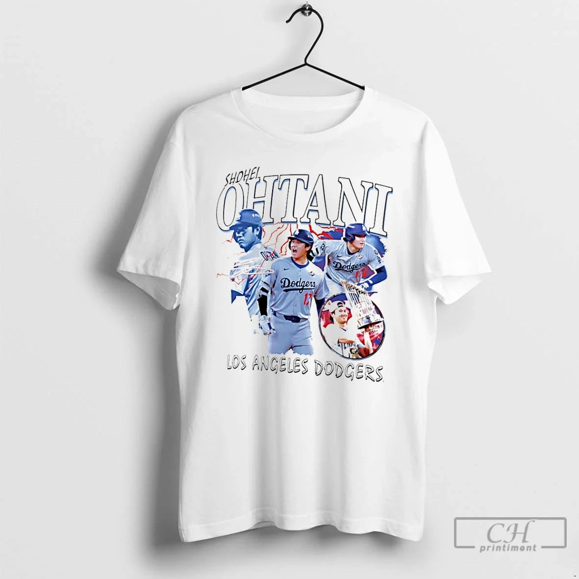 Premium Shohei Ohtani Los Angeles Dodgers Montage - Adult & Kids T-Shirts, Sweatshirts & Hoodies apparel design preview 1