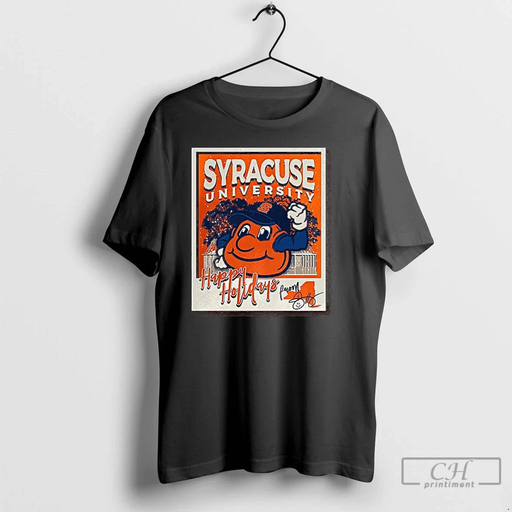 Premium Syracuse Orange University Happy Holidays - Adult & Kids T-Shirts, Sweatshirts & Hoodies apparel design preview 1