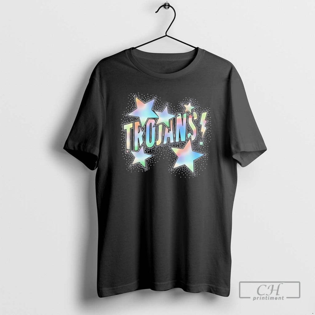 Premium Trojans Glitter Effect And Stars Around Style - Adult & Kids T-Shirts, Sweatshirts & Hoodies apparel design preview 1