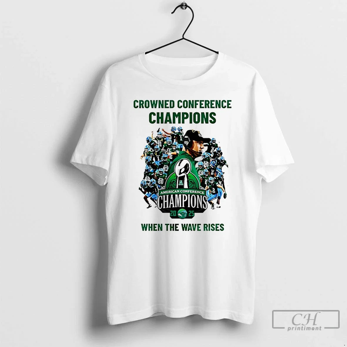 Premium Tulane Green Wave 2025 American Athletic - Adult & Kids T-Shirts, Sweatshirts & Hoodies apparel design preview 1