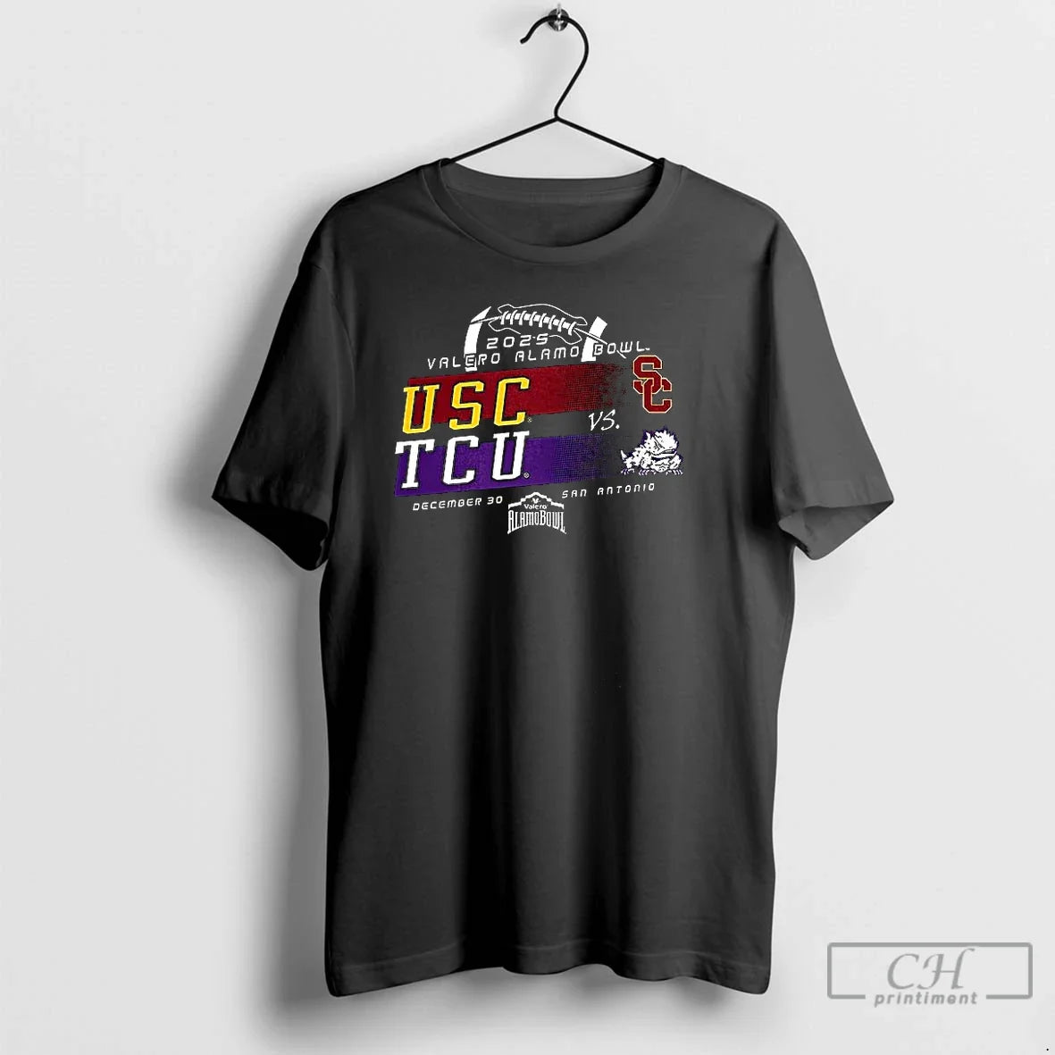Premium Usc Vs Horned Frogs Football 2025 Valero - Adult & Kids T-Shirts, Sweatshirts & Hoodies apparel design preview 1