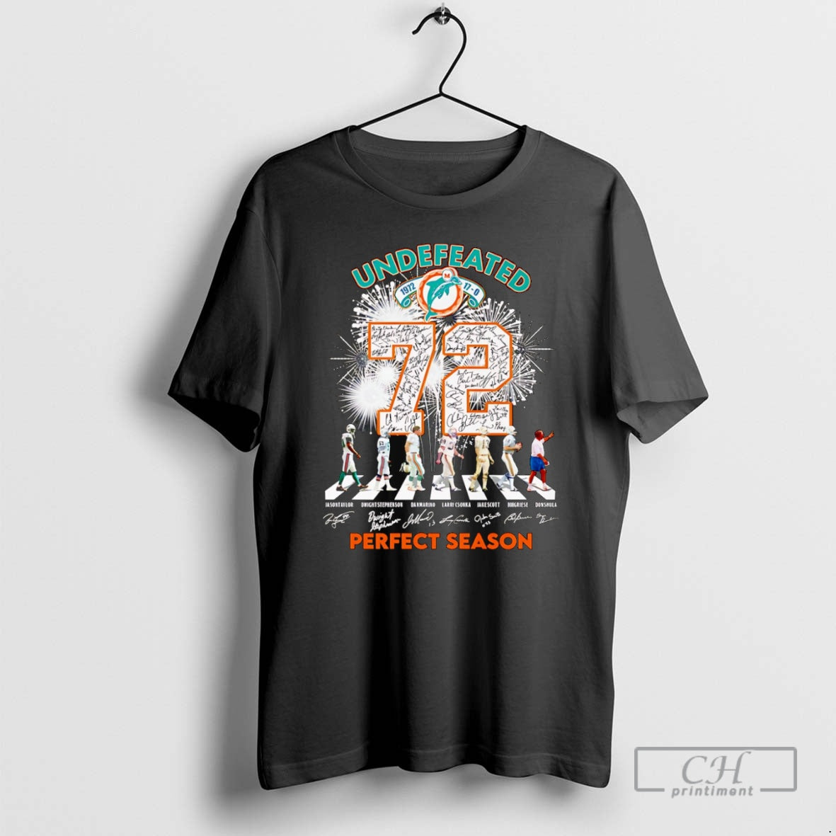 Premium Undefeated 72 Miami Dolphins Perfect Season - Adult & Kids T-Shirts, Sweatshirts & Hoodies apparel design preview 1