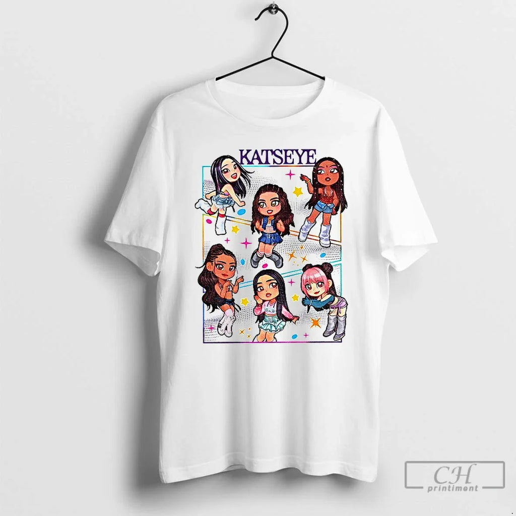 Premium Vintage Katseye Member Chibi - Adult & Kids T-Shirts, Sweatshirts & Hoodies apparel design preview 1