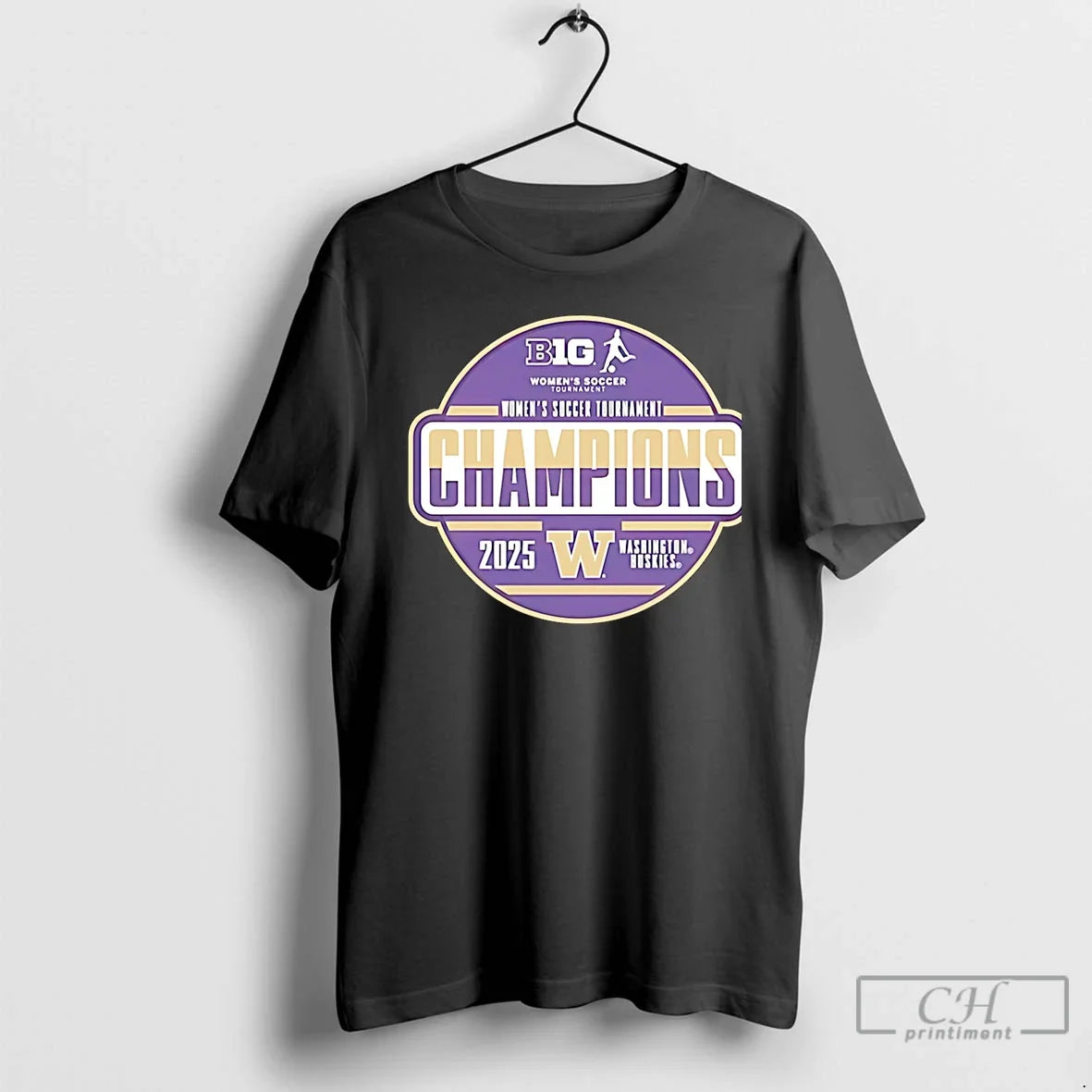 Premium Washington Huskies 2025 Big Ten Womens Soccer - Adult & Kids T-Shirts, Sweatshirts & Hoodies apparel design preview 1