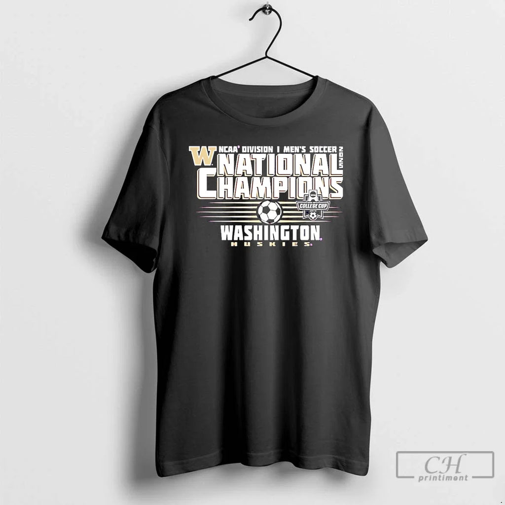 Premium Washington Huskies 2025 Mens Soccer National - Adult & Kids T-Shirts, Sweatshirts & Hoodies apparel design preview 1
