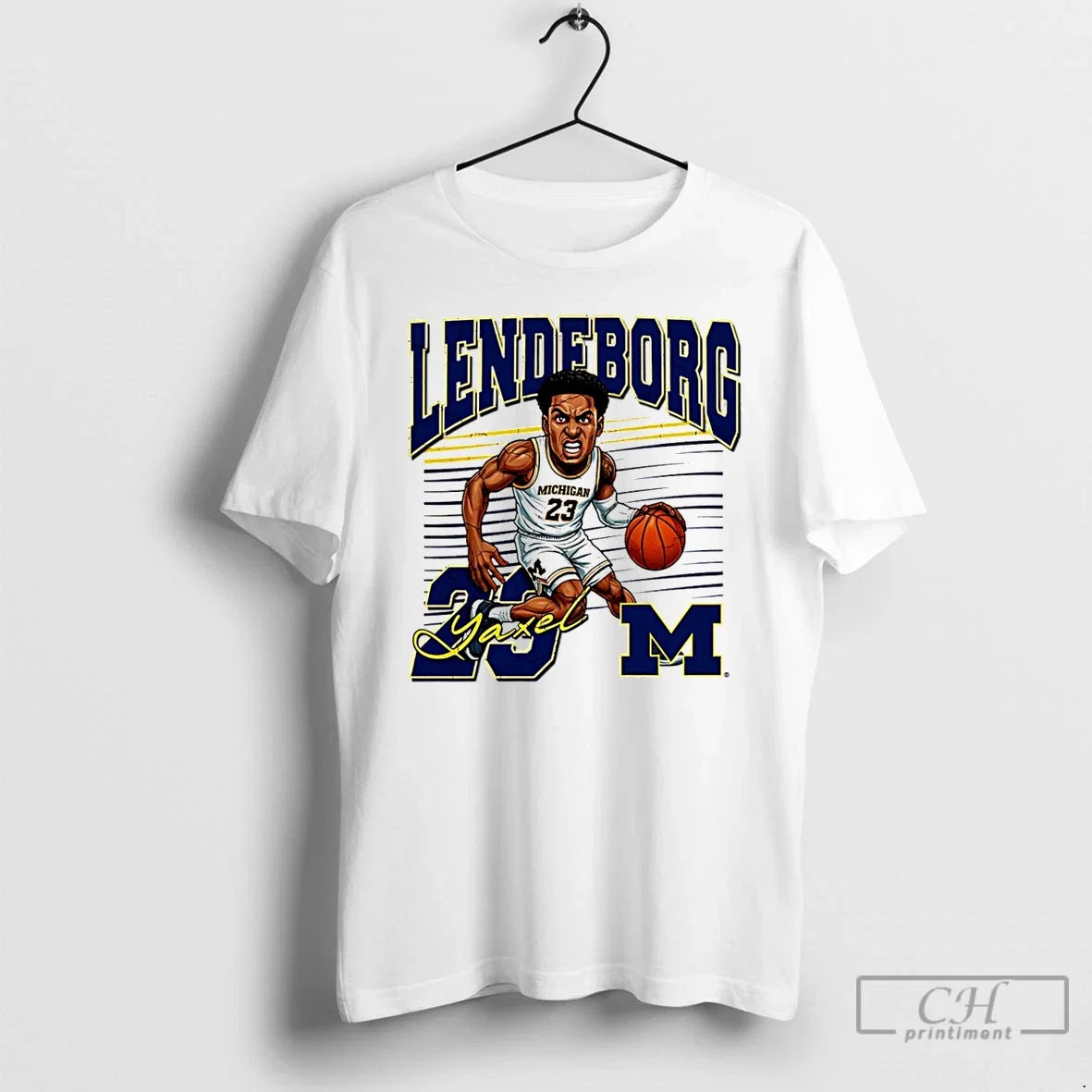 Premium Yaxel Lendeborg Michigan Basketball - Adult & Kids T-Shirts, Sweatshirts & Hoodies apparel design preview 1