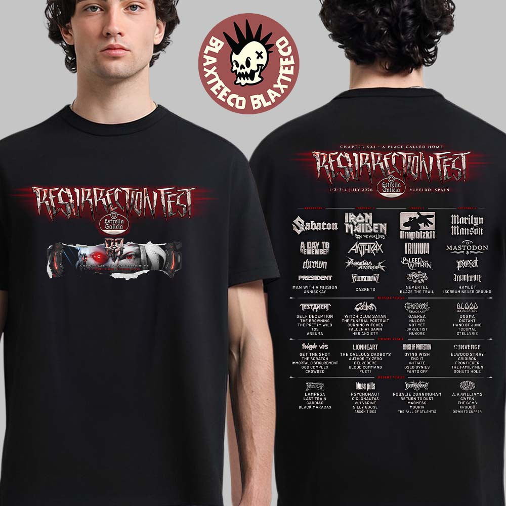 Resurrection Fest 2026 Full Lineup In Viveiro Spain - Adult & Kids T-Shirts, Sweatshirts & Hoodies apparel design preview 1