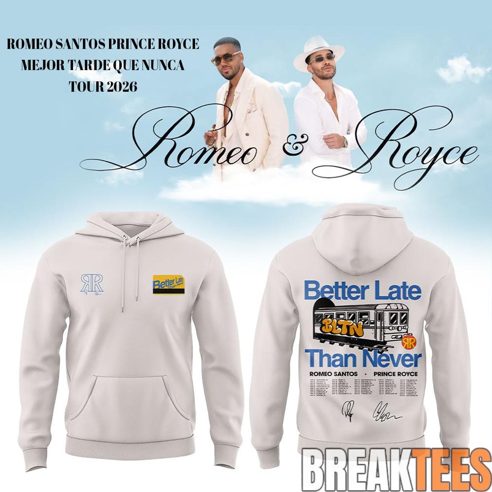 Romeo Santos Prince Royce Mejor Tarde Que Nunca Tour - Adult & Kids T-Shirts, Sweatshirts & Hoodies apparel design preview 1