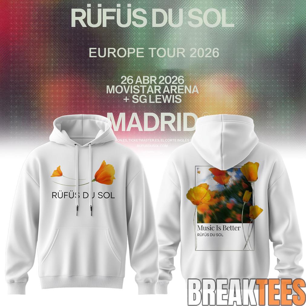 Rufus Du Sol 2026 Tour White Edition - Adult & Kids T-Shirts, Sweatshirts & Hoodies apparel design preview 1