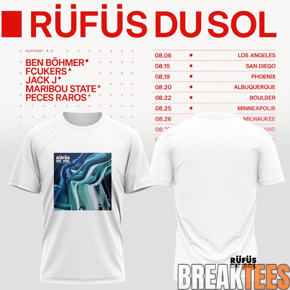 Rufus Du Sol 2026 Tour White Edition - Adult & Kids T-Shirts, Sweatshirts & Hoodies apparel design preview 1