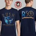 Rush 50th Anniversary Merch R50 Flight Navy - Adult & Kids T-Shirts, Sweatshirts & Hoodies apparel design preview 1
