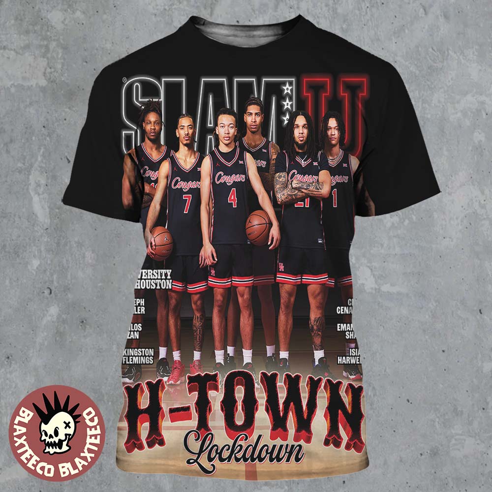 SLAMU 20 Houston Cougars H Town Lockdown Magazine - Adult & Kids T-Shirts, Sweatshirts & Hoodies apparel design preview 1