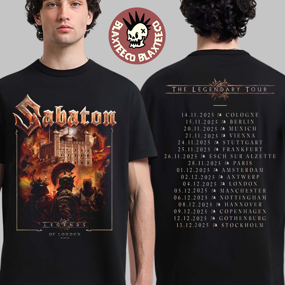 Sabaton Legendary Tour Europe 2025 Legends Of London - Adult & Kids T-Shirts, Sweatshirts & Hoodies apparel design preview 1
