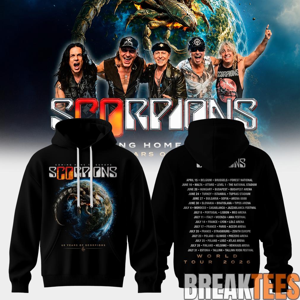 Scorpions Coming Home 2026 World Tour - Adult & Kids T-Shirts, Sweatshirts & Hoodies apparel design preview 1