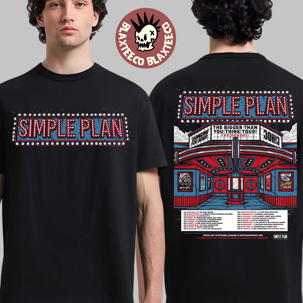 Simple Plan The Bigger Than You Think Tour Sequel - Adult & Kids T-Shirts, Sweatshirts & Hoodies apparel design preview 1