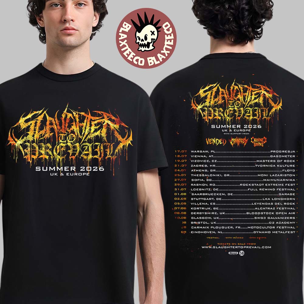 Slaughter To Prevail Summer 2026 UK And Europe Tour - Adult & Kids T-Shirts, Sweatshirts & Hoodies apparel design preview 1