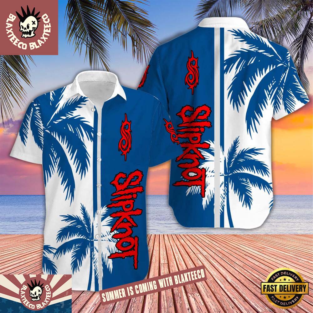 Slipknot Palm Tree White And Royal Summer Hawaiian - Adult & Kids T-Shirts, Sweatshirts & Hoodies apparel design preview 1