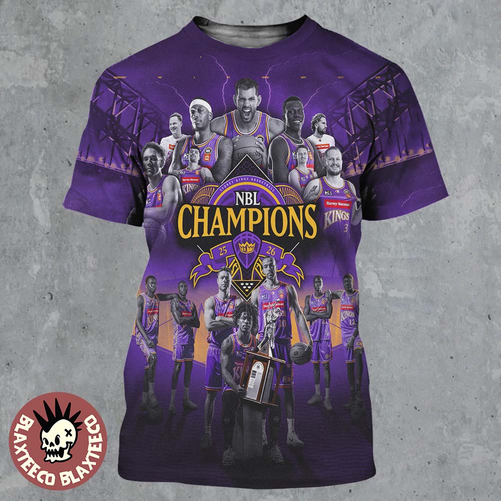 Sydney Kings 2026 NBL Champions All Over Print - Adult & Kids T-Shirts, Sweatshirts & Hoodies apparel design preview 1