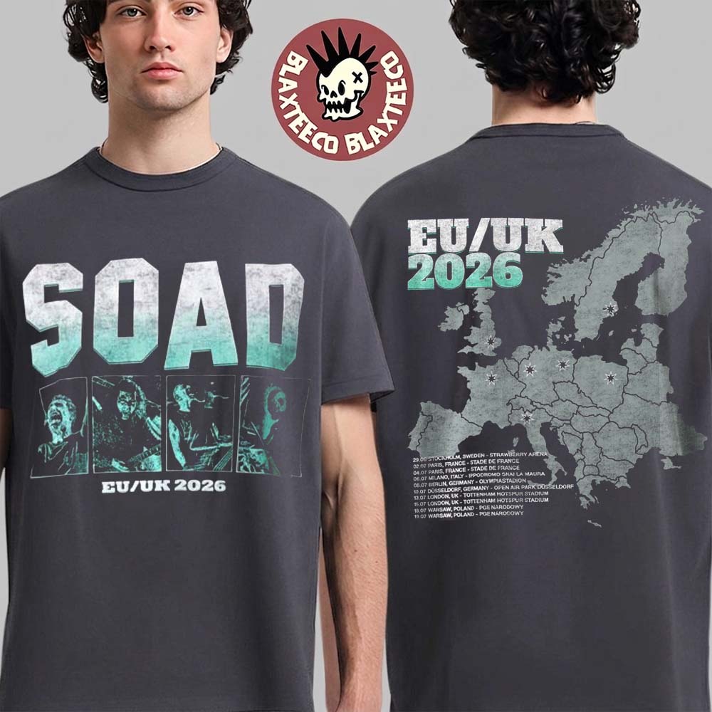 System Of A Down EU And UK 2026 Tour Merch Pop Up - Adult & Kids T-Shirts, Sweatshirts & Hoodies apparel design preview 1