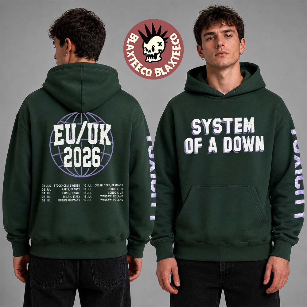 System Of A Down EU And UK 2026 Tour Merch Toxicity - Adult & Kids T-Shirts, Sweatshirts & Hoodies apparel design preview 1